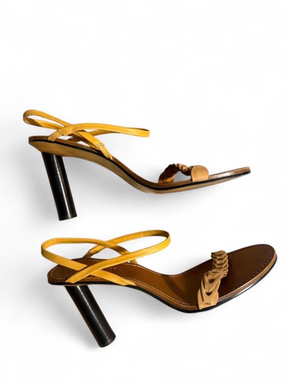 rag & bone Mustard Yellow Strappy Mid-Heel Sandals